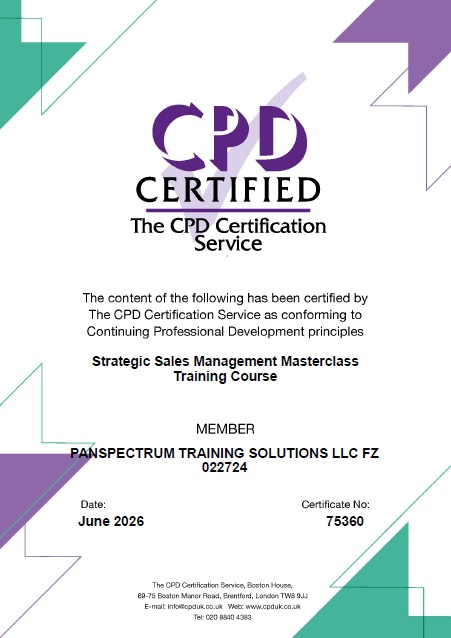 Strategic Sales Management Masterclass CPD Certificate